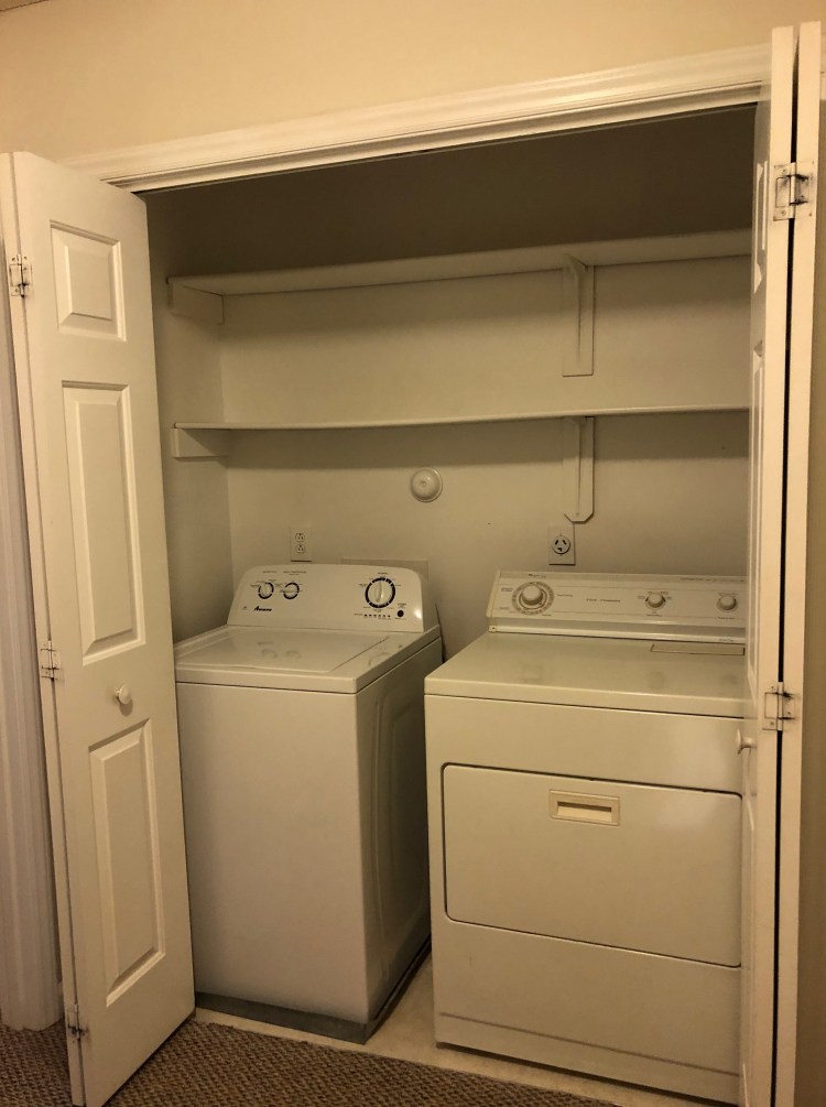 This washer and dryer upstairs are included in the rent.