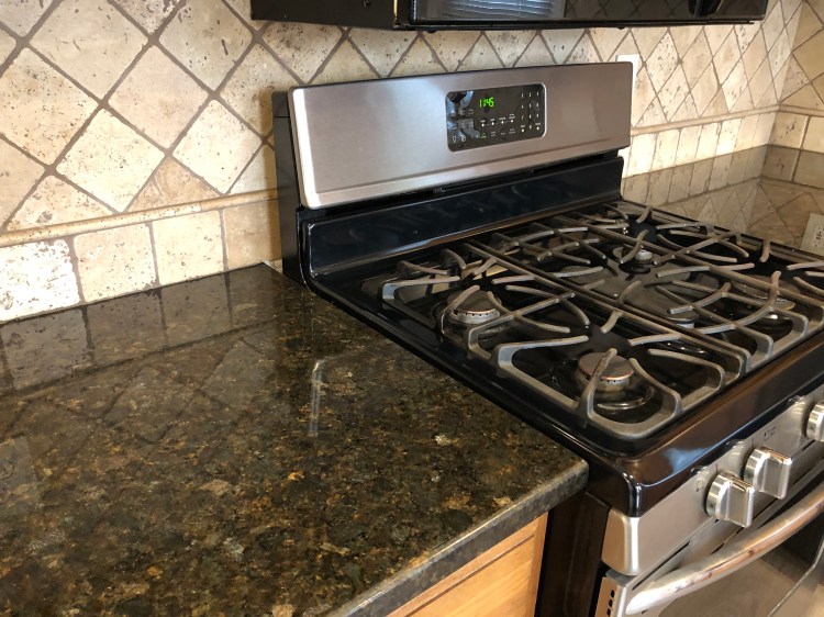The stove is gas top, electric oven - a cook's dream!