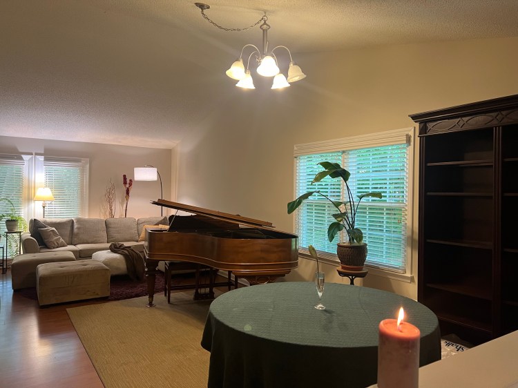 Spacious open floor plan with cathedral ceilings